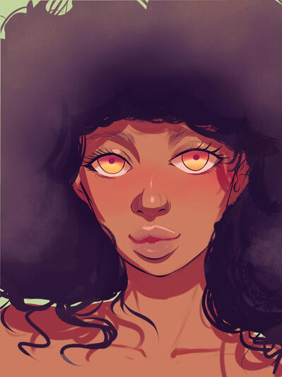 Black girl portraite stylised