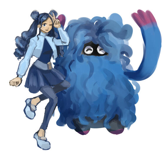 OC character pokemon trainer with Tangrowth